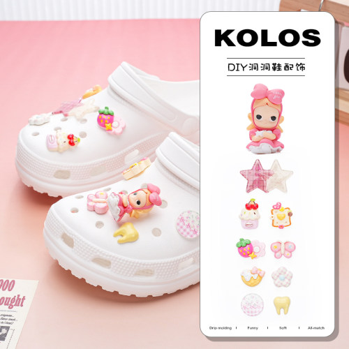原创洞洞鞋配饰zsiga不止可爱鞋花泡泡玛特鞋扣diy装饰适配crocs