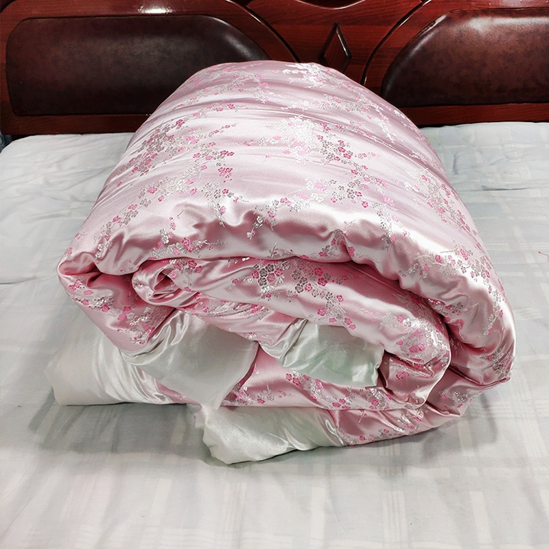 梅花情缘老式丝绸缎被子复古风传统锦缎红色结婚陪嫁棉花被可定做,床上用品,棉花被,淘宝优惠券,粉丝福利购,淘宝优惠卷