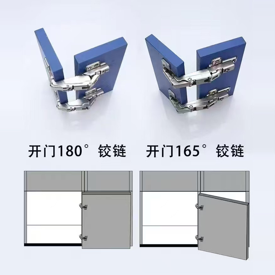 180度铰链缓冲阻尼合页柜门铰大角度二段力平扣合页165度小角度缓图片