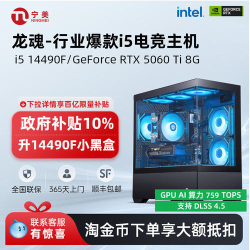 宁美龙魂14490F/5060Ti游戏主机