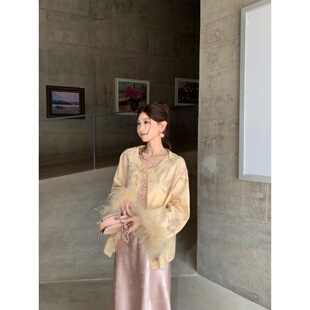果果家 新中式国风羽绒服外套女冬季新款高级感刺绣百搭时尚上衣