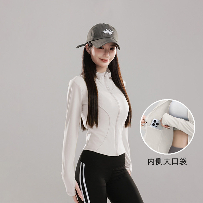 女款瑜伽运动外套弹力亲肤健身开衫显瘦跑步长袖上衣日常休闲外