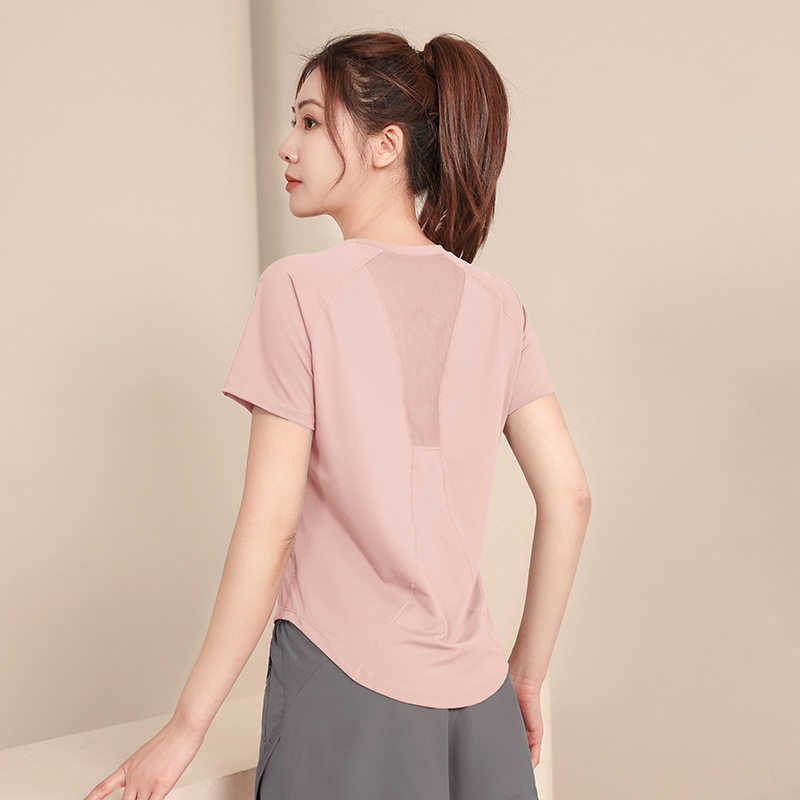 宽松运动服速干短袖女夏季薄款专业马拉松训练服显瘦跑步健身T恤
