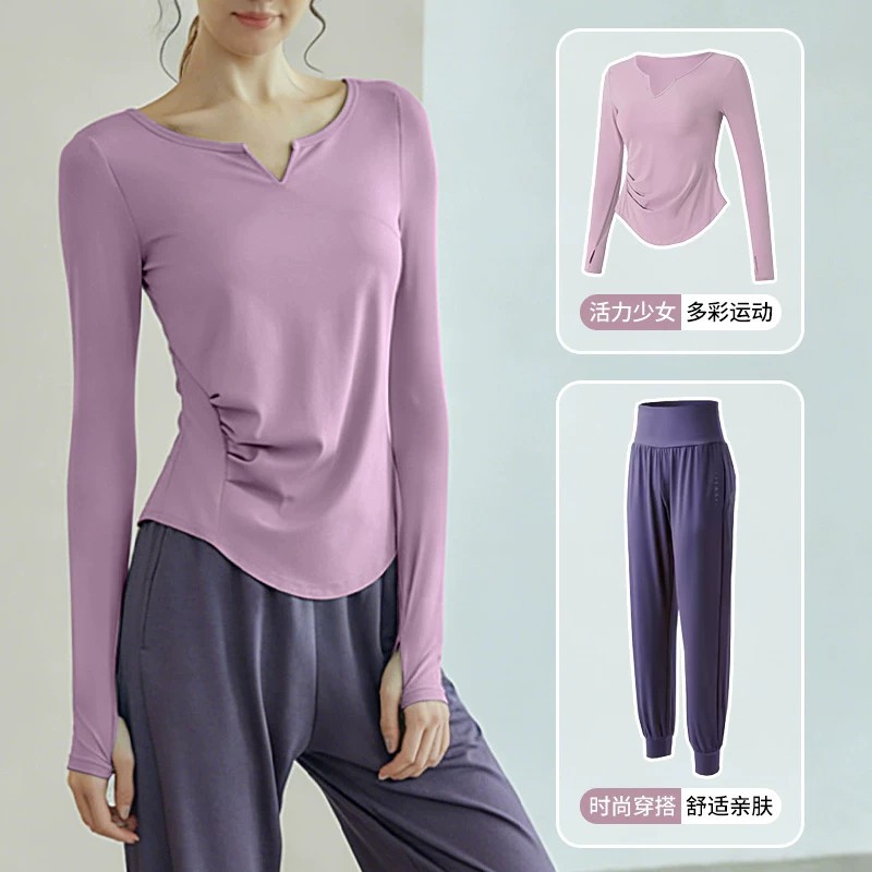 专业晨跑步运动套装女春夏季健身房速干衣休闲感瑜伽服两件套