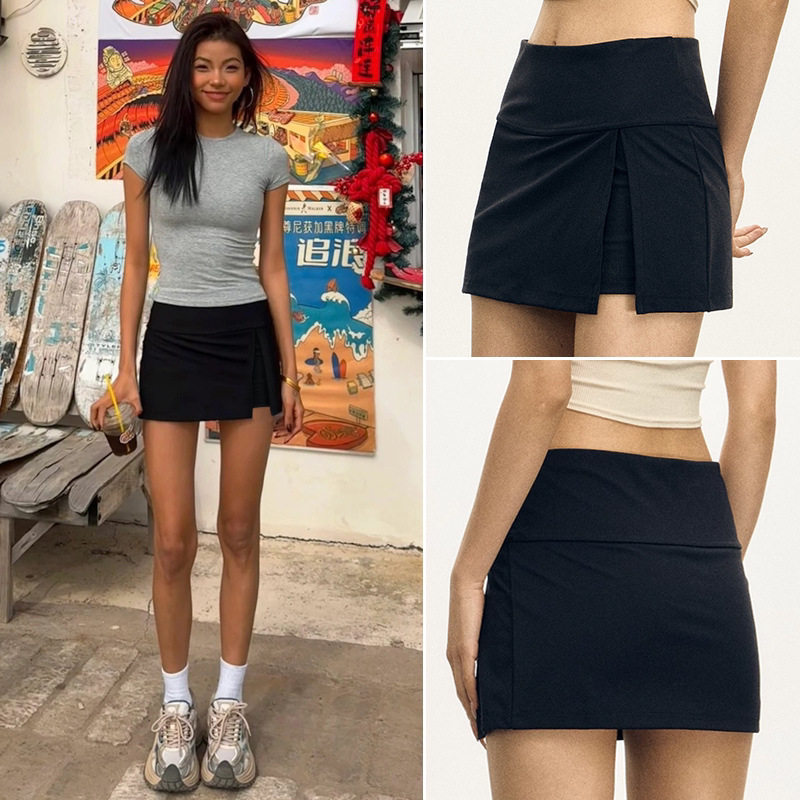 羽毛球网球包臀裙女夏季防走光开叉运动短裙休闲跑步健身瑜伽裙裤