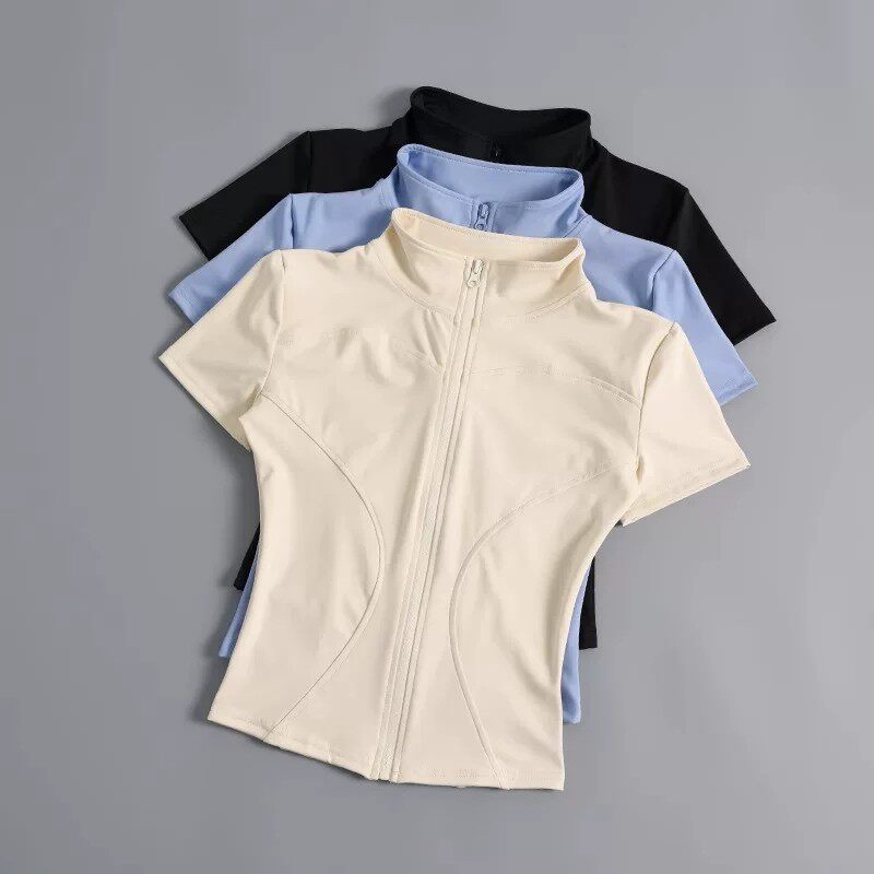 胖mm大码瑜伽服女紧身t恤运动短袖跑步训练普拉提健身服外套春夏