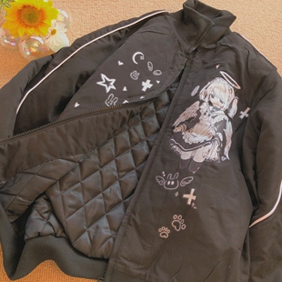 甜妹夹棉外套 甜酷风宅萌动漫慵懒棉服冬季 Daiwing 简单喜欢一下