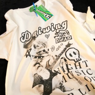 卡路里充值成功 美式 凯蒂猫甜酷卡通半袖 t恤 Daiwing 夏季 情侣短袖