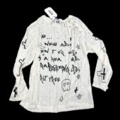 Daiwing t恤 薄款 早秋辣妹亚文化骷髅字母可爱防晒长袖 绑带罩衫