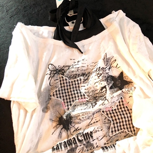 不做谁 假两件挂脖辣妹系带收腰短袖 影子 美式 t恤 夏季 Daiwing