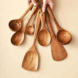 异丽泰国柚木汤勺木勺子家用盛汤大号长柄喝汤勺子粥稀饭厨房锅勺