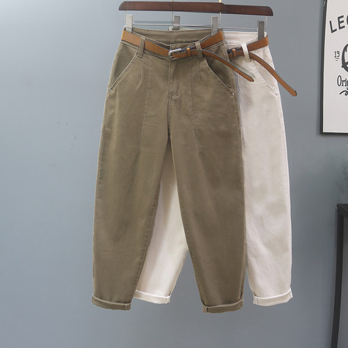 哈伦裤2025春秋卡其色老爹裤显瘦