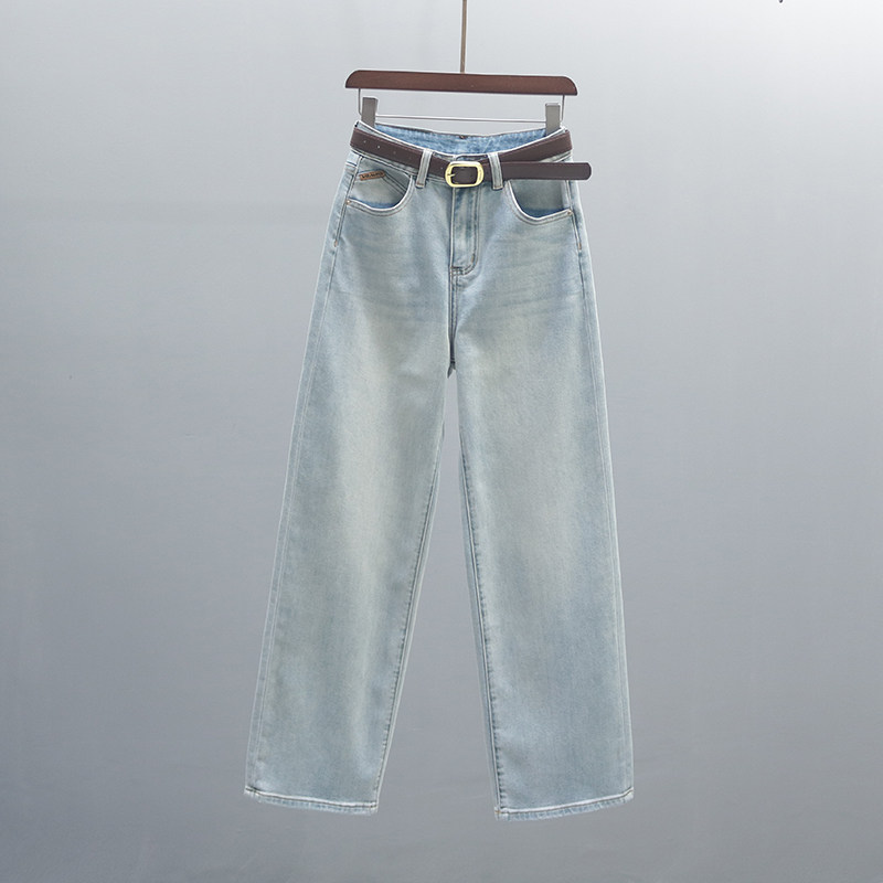 2025春秋新款高腰直筒牛仔裤女窄版阔腿裤复古休闲垂感拖地裤显瘦,女装/女士精品,牛仔裤,淘宝优惠券,粉丝福利购,淘宝优惠卷
