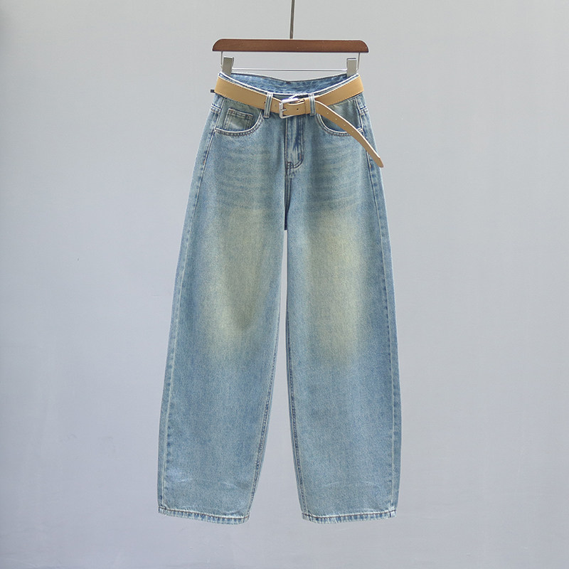 复古高腰弯刀牛仔裤女2026春季新款欧货宽松休闲老爹阔腿镰刀裤子,女装/女士精品,牛仔裤,淘宝优惠券,粉丝福利购,淘宝优惠卷