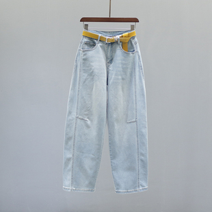 子 高腰宽松休闲垂感阔腿镰刀香蕉裤 复古弯刀牛仔裤 女春夏2026新款