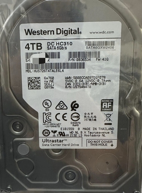 全新WD西数4T企业级HUS726T4TALE6L4服务器NAS HC310 硬盘sata3.0