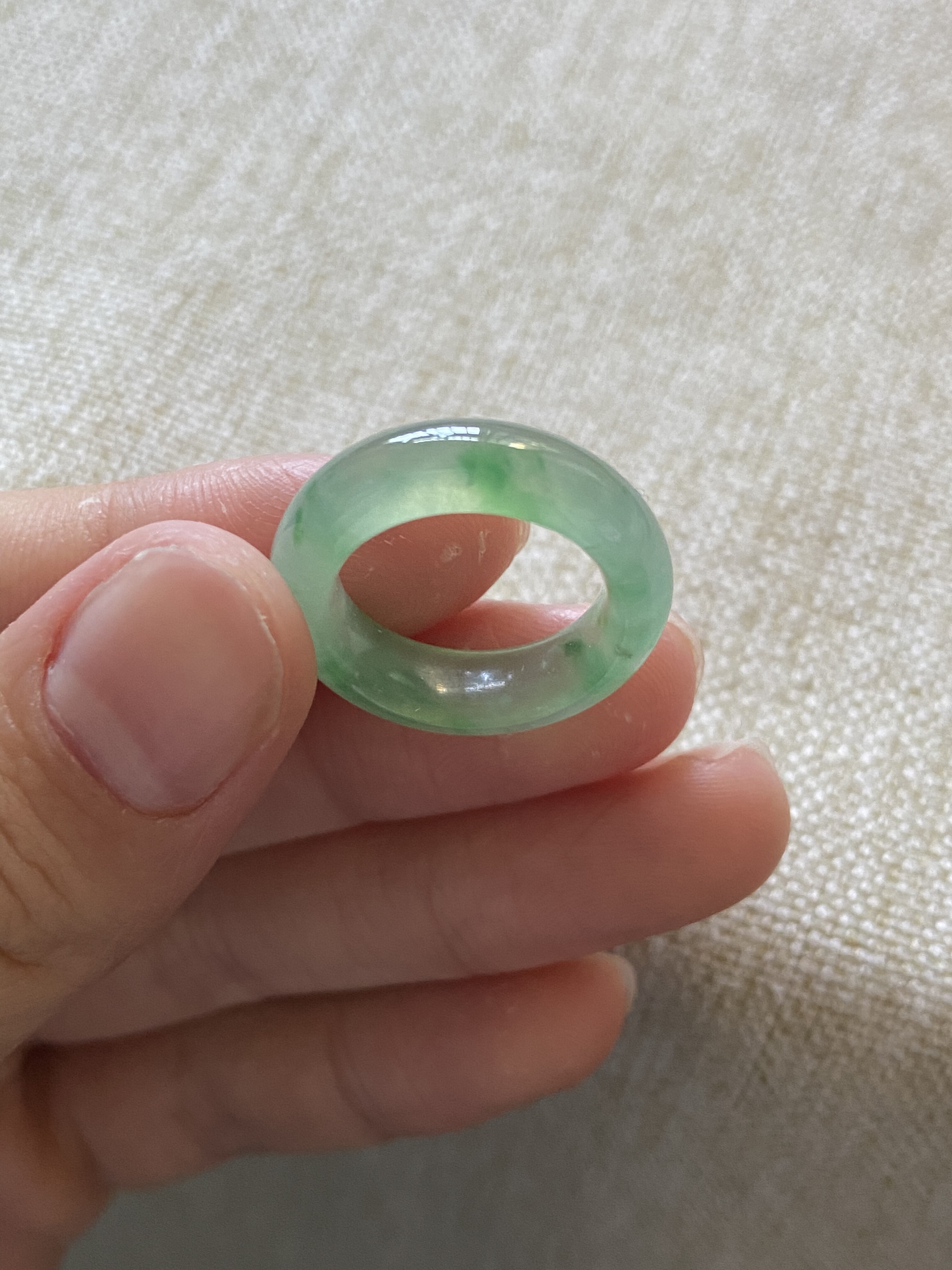 6号圈冰飘绿翡翠指环