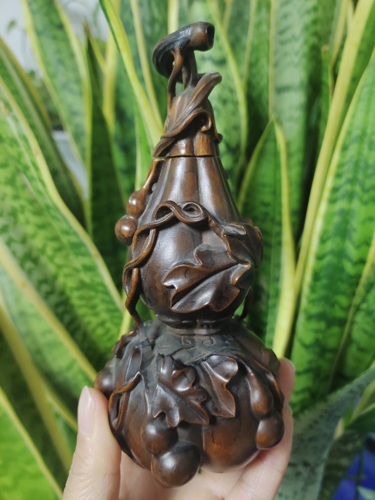 精品小叶黄杨木雕宝葫芦摆件古董木器古玩收藏旧货特价包邮