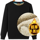 超特厚 加绒加厚青少年中老年人保暖外贸加大码 冬季 羊羔绒卫衣男士