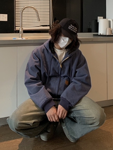 UPDAYWANG厚重美式复古工装连帽棉服 卡哈特系列潮流基础水洗棉衣