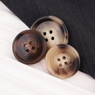 高档大衣纽扣扣子风衣扣羊绒西装外套裤子棕色咖啡四眼树脂大纽扣