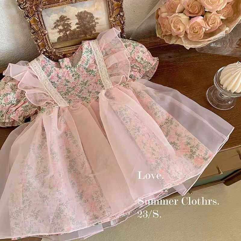 2024新款女童连衣裙夏装女宝宝时髦碎花夏季裙子儿童装洋气公主裙,童装/婴儿装/亲子装,连衣裙,淘宝优惠券,粉丝福利购,淘宝优惠卷