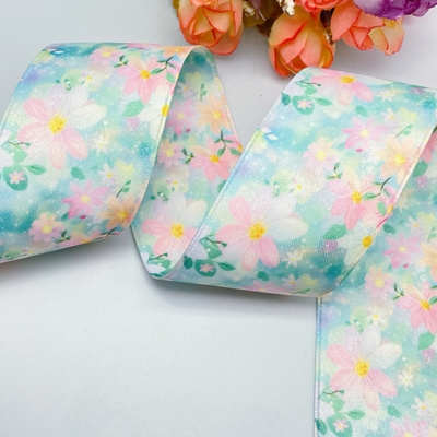 花朵涤棉双面印花织带