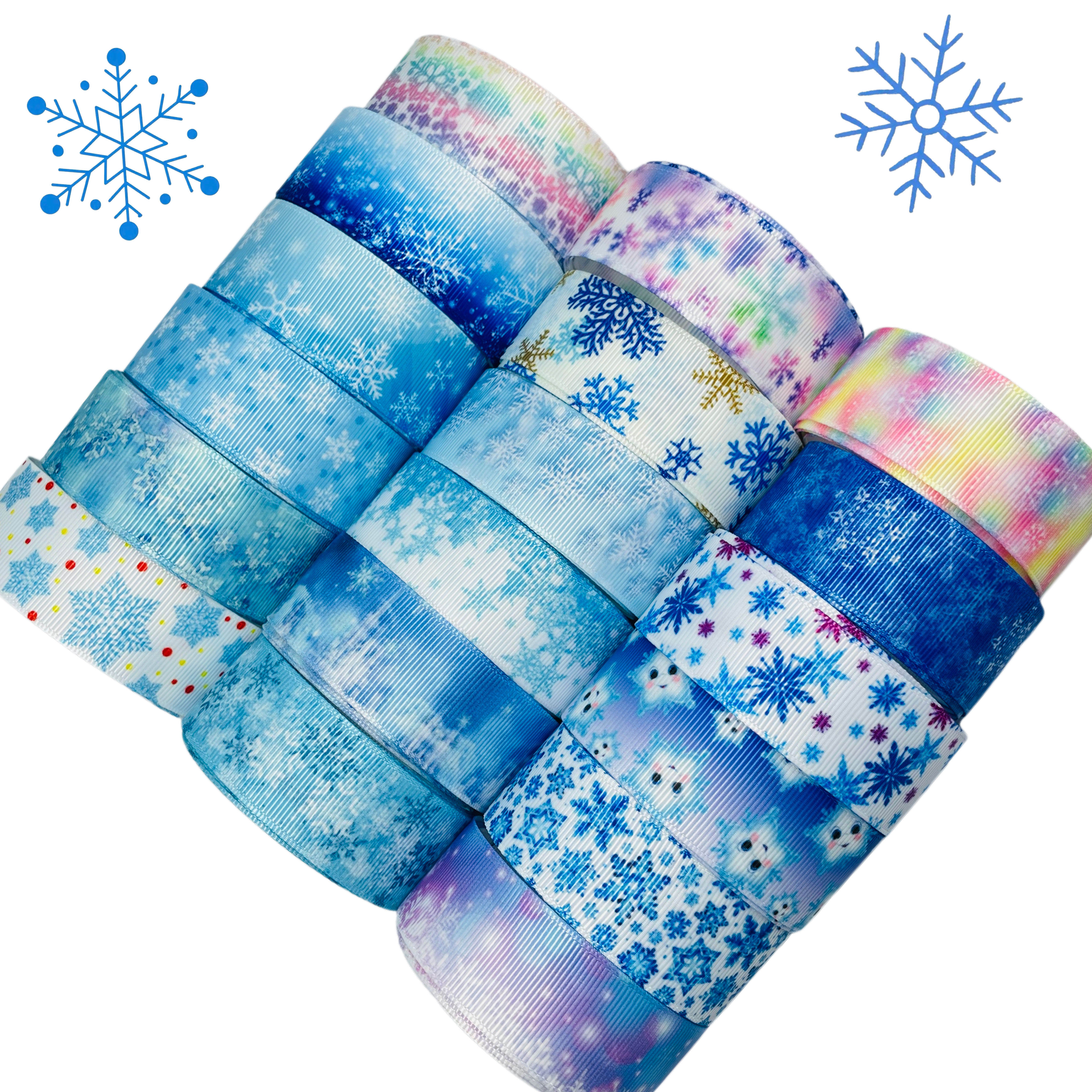 25mm多款雪花印花罗纹织带diy蝴蝶结发饰材料5码包装丝带250720,居家布艺,丝带/绸带/布带,淘宝优惠券,粉丝福利购,淘宝优惠卷