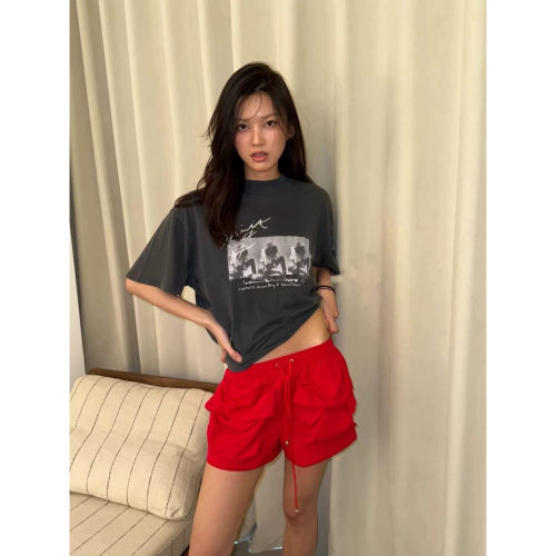 2026春夏新款文艺复古印花显瘦百搭宽松垂感纯棉短袖T恤女上衣