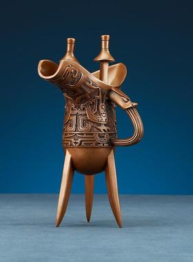 品紫铜爵杯凤摆件工艺商务公摆设公办司开业紫铜凤爵礼品