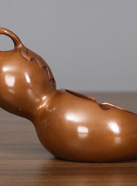 紫铜葫装芦摆件工艺品客办公厅家室居紫铜葫芦饰品创意礼品