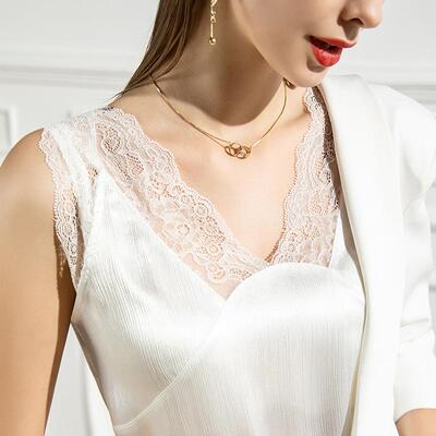 春夏领蕾袖丝背心女内吊带宽松缎面真3689丝搭无小美背夏季背心