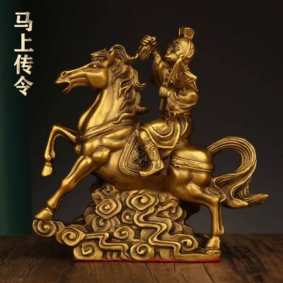 厂家黄铜马上封侯马上传令铜工艺品摆件公司办公桌摆件
