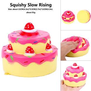仿真pu双层蛋糕道具squishy慢回弹挤减压玩具Squishy Soft Squeez
