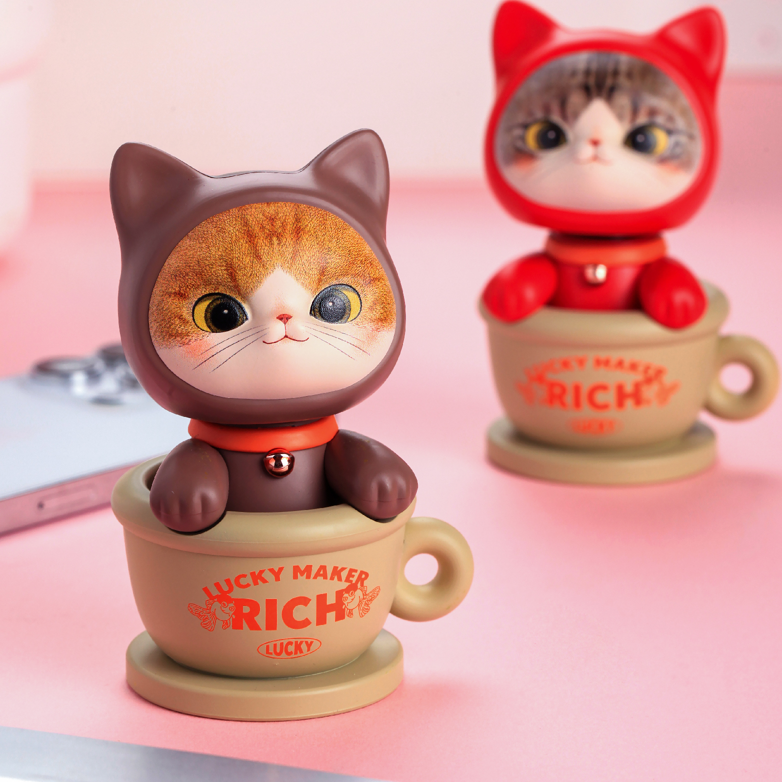 CALL ME PANDA 杯子幸运猫摆件 桌面装饰 招财礼物 幸运杯摆件