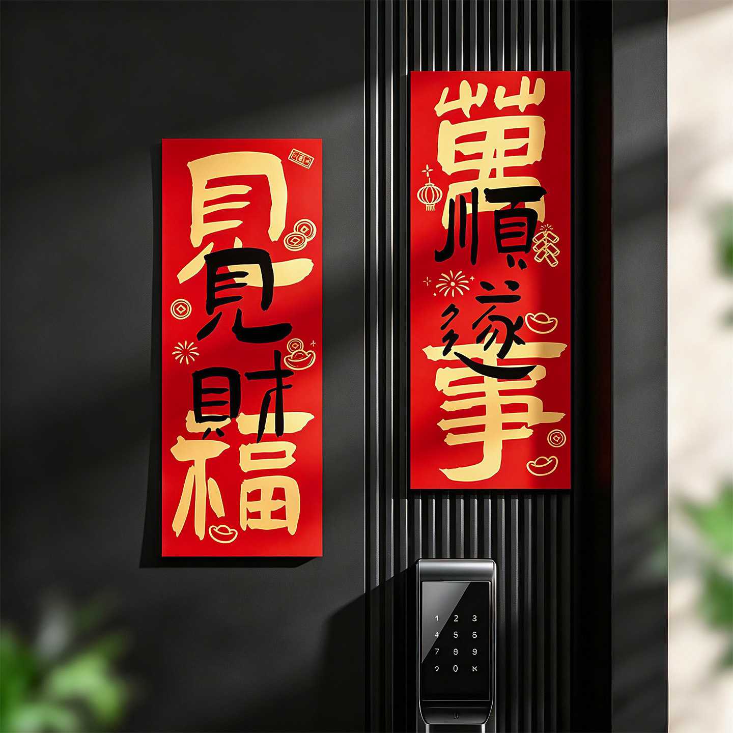 2027新款羊年磁吸福字入户门贴春节过年对联批货新年布置装饰用品