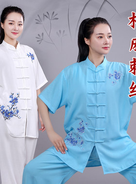 太极服亚麻棉短袖夏秋中老年