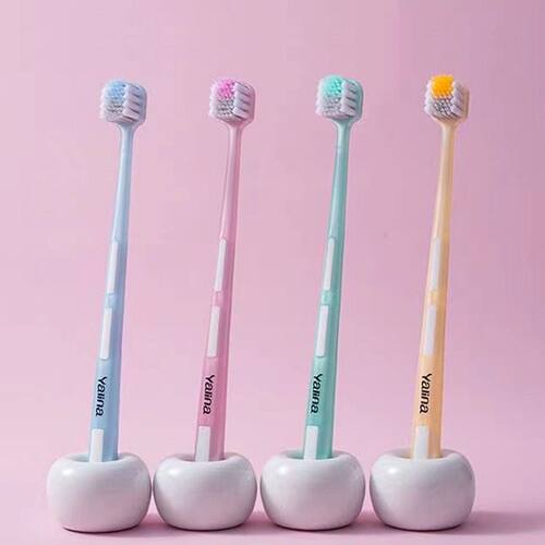 新品雅琳娜软毛牙刷小方块刷头大小刷孔耀白丝成人牙刷厂家正品