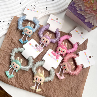 4个卡通拉布布丑萌兔子可爱趣味发圈头绳甜美少女发绳儿童发饰品