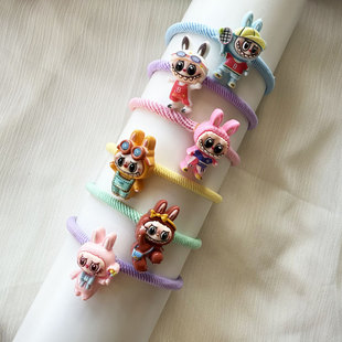 6个可爱变装精灵卡通丑萌新款拉布布头绳儿童兔子皮筋女发绳头饰