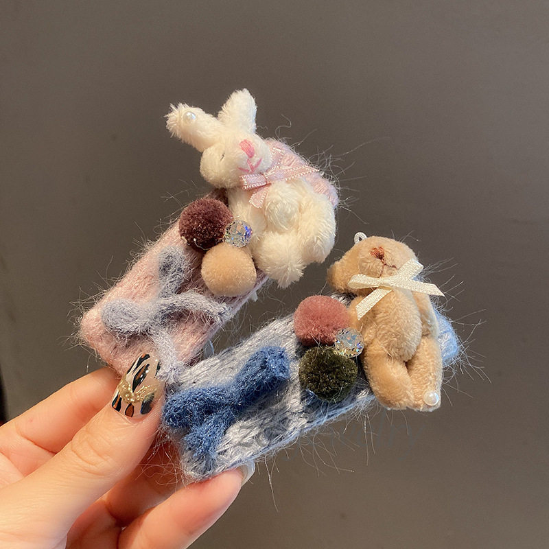 韩国东大门甜美卡通兔子毛绒小熊发夹边夹ins侧边夹减龄发卡发饰,饰品/流行首饰/时尚饰品新,发饰,淘宝优惠券,粉丝福利购,淘宝优惠卷