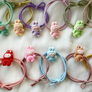 套装卡通新款丑萌拉布布头绳儿童可爱甜美皮筋女彩色发绳兔子头饰