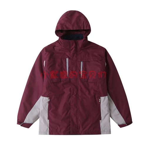 伊顿校服学校同款男女童三合一可拆卸冬加厚冲锋衣枣红月牙15X009