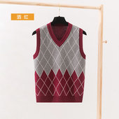 伊顿校服同款 10B028 英伦男女童菱形格针织背心中小学生马甲春秋款