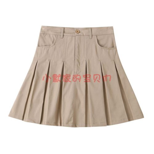 卡其色短裙女童兰诗款校服百褶裙