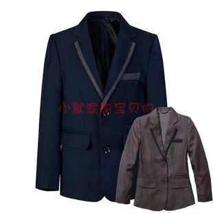 外套学生藏青西服16Z204 学院风男童灰色西装 伊顿校服同款 春秋季