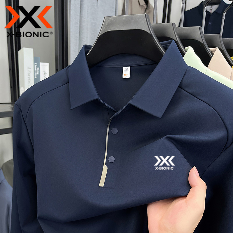 XBIONIC旷野男士轻量运动速干长袖POLO衫翻领透气商务休闲上衣T恤图片