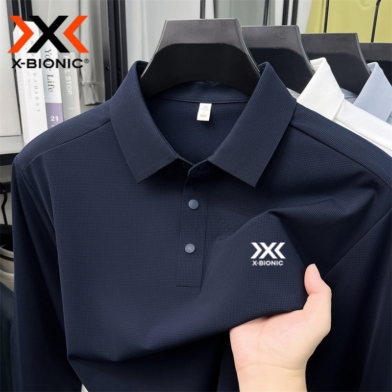 XBIONIC旷野轻量男士华夫格速干长袖运动POLO衫休闲户外翻领领T恤图片