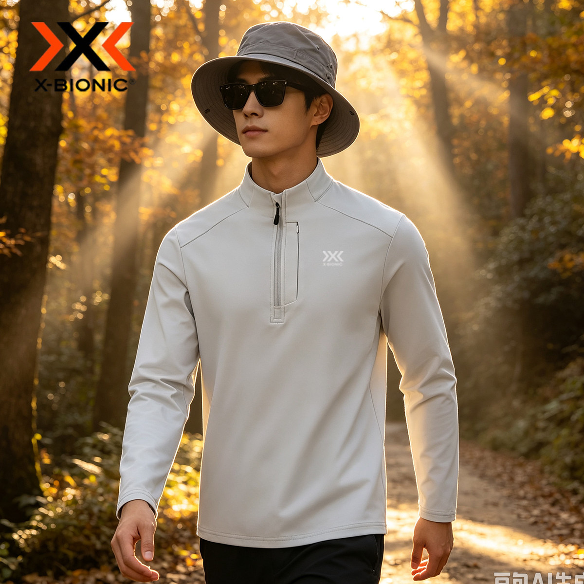 XBIONIC半拉链立领保暖T恤男图片