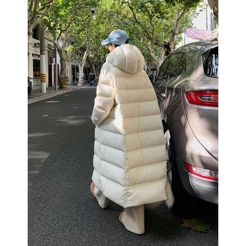 95白鸭绒云朵泡芙超长款羽绒服女款冬季2025新款白色超好看大被子